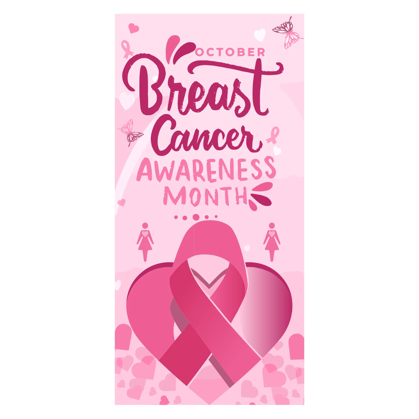 Brustkrebs Bewusstsein Dekorationen Tür Banner, rosa Band Party Dekorationen Brustkrebs Bewusstsein Banner, große Stoff Breas Image