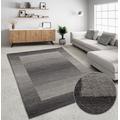 Wollteppich THEKO "Gabbeh Super, Handweb Teppich, Bordüre, reine Wolle, handgewebt" Gr. 5, grau (dunkelgrau), B:200cm H:9mm L:200cm, Wolle, Teppiche, Schlafzimmer, Wohnzimmer, Esszimmer, auch als Läufer und Bettumrandung, Topseller