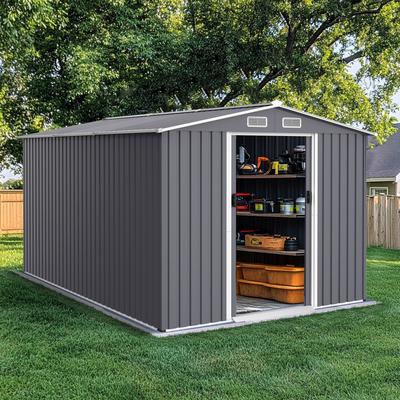 Outdoor Storage Shed Large Metal Tool Sheds, Heavy Duty Storage House with Sliding Doors with Air Vent for Backyard Patio Lawn