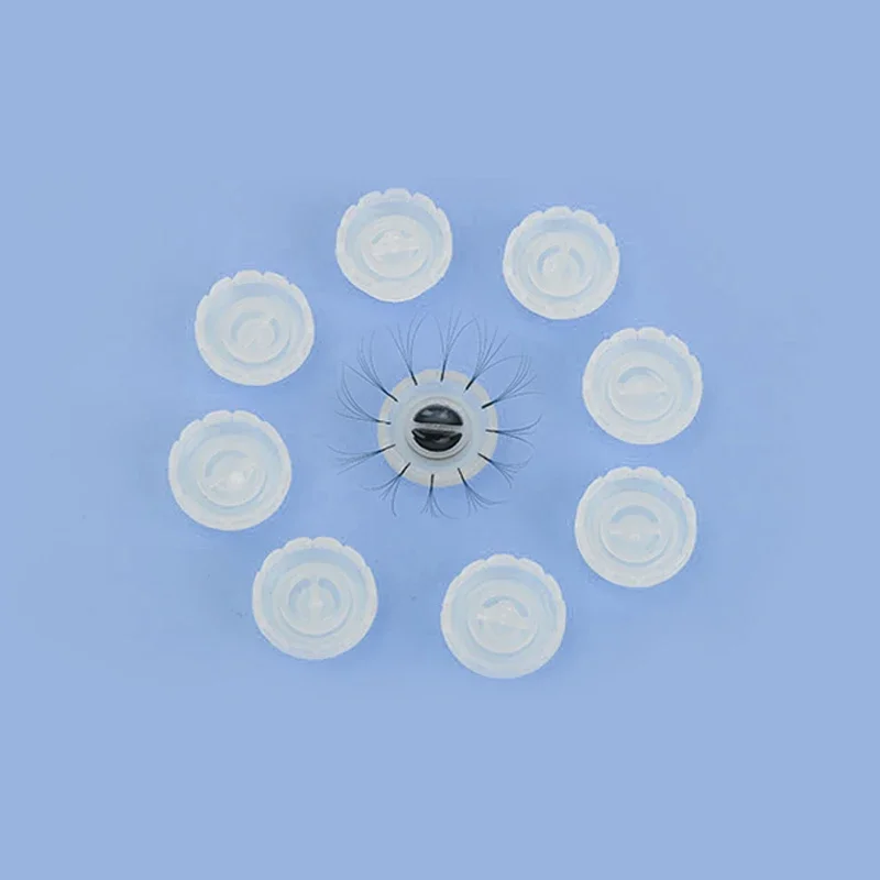 100 Stück Einweg Permanent Make-up Ring kein Tattoo Tinte Pigment halter Tasse Wimpern kleber Halter Verlängerungen Blüte Kleber inge Werkzeug Image