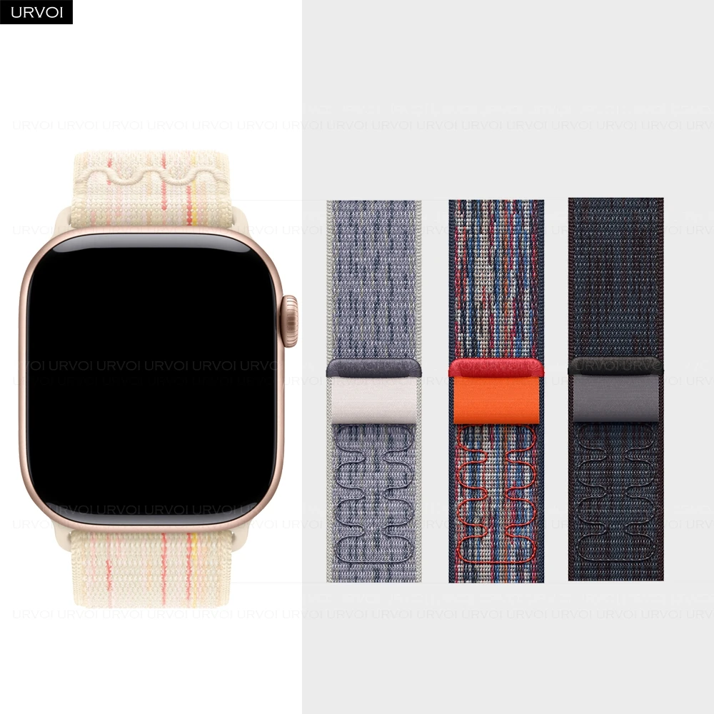 URVOI N Sportschlaufe für Apple Watch Serie 11 10 9 8 7 6 SE Nylonschlaufe Gewebtes Zuglaschenband für iWatch leichtes Armband 42 mm 46 mm Image