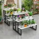 Supporto per fiori Supporto per piante 2/3/4 livelli Scaffale per fiori Scaffale per fioriera Organizzatore di stoccaggio Display Giardino interno Balcone Scaffale da pavimento