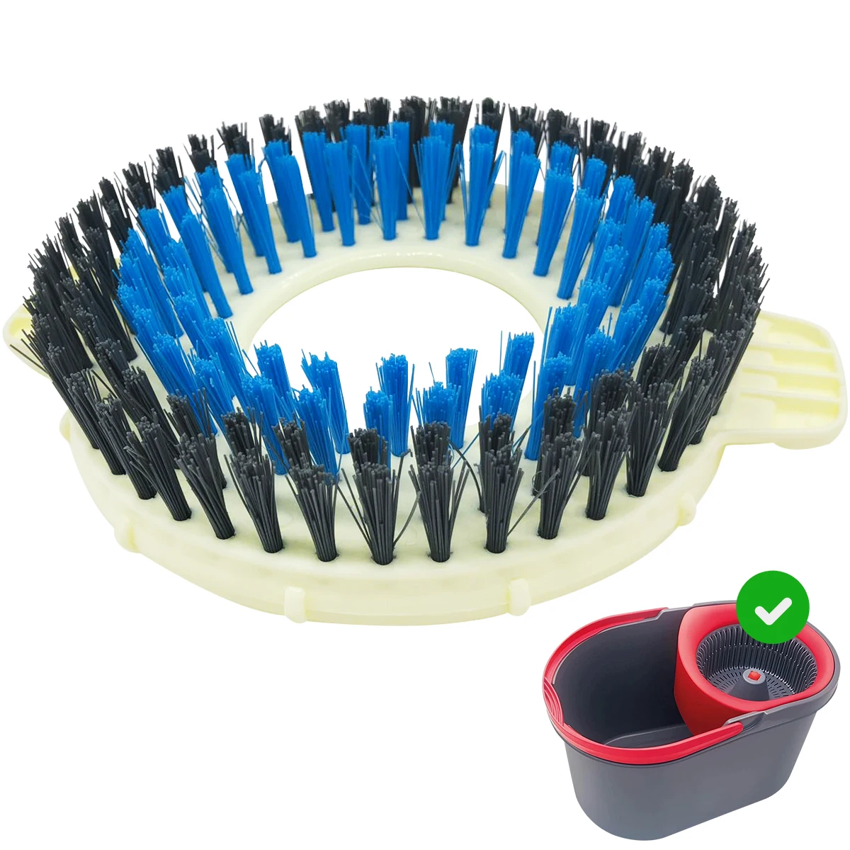 Universelle Bodenscheuerbürste und Mikrofaser-Moppkopf für Hurrikan, Mopnad, Casabella und andere 360-Grad-Spin-Mopps (KEIN Eimer) Image