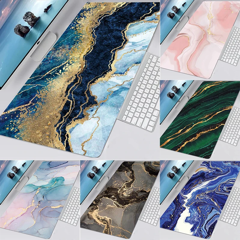 Marmor-Mauspad, Computer-Gaming-Mauspad, großes Mauspad, PC-Gamer-Tastatur, Schreibtischmatten, Tischteppich, rutschfester kleiner Gummi-Teppich Image
