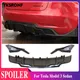 Per Tesla Modello 3 Berlina 2017-2019 4 Porte Paraurti Posteriore Diffusore Labbro ABS In Fibra di Carbonio Look Lato Splitter Piastra di Protezione Copertura Coperchio Mento