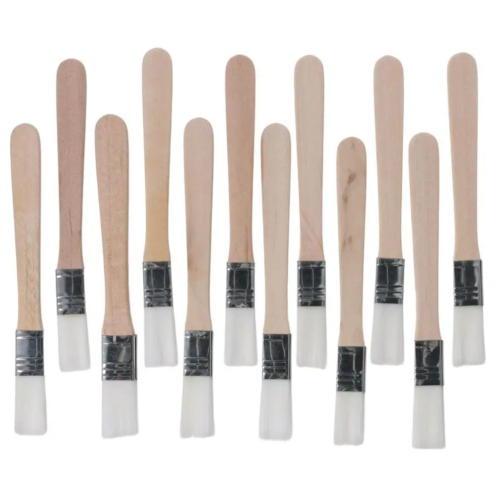 12 Stück 0.5 "Breite kleiner Pinsel, Nylon borste mit Holzgriff Mal werkzeug für Wand, Tür, Schränke, Möbel Image