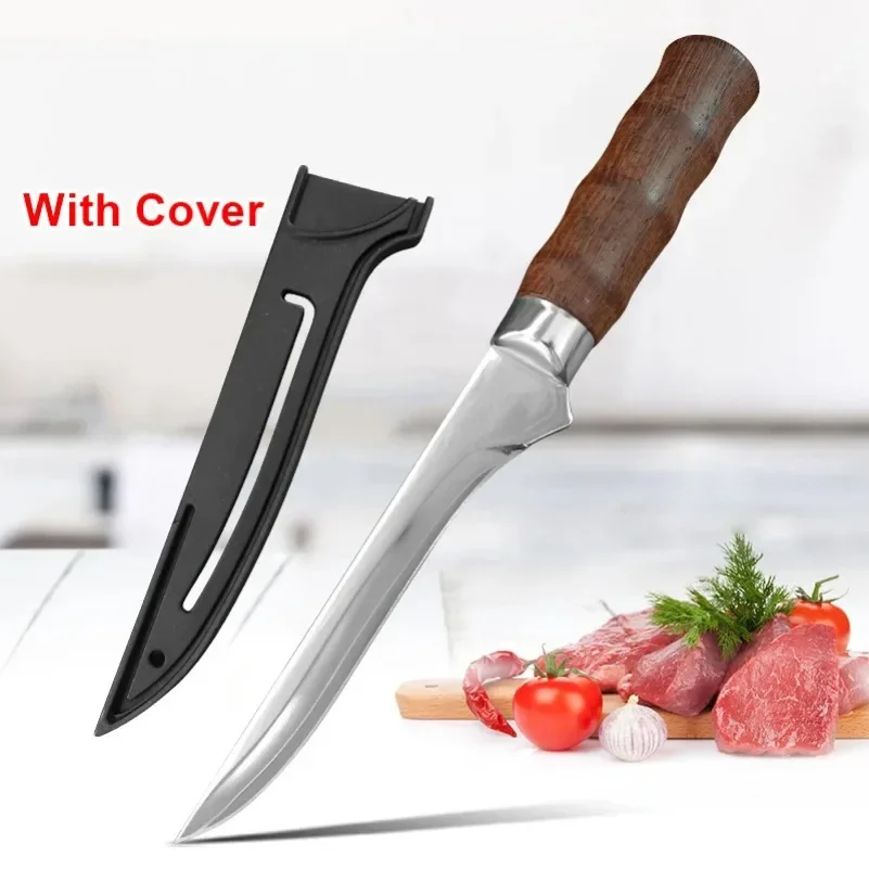 Damaskus Messer Chef Ausbeinmesser Holzgriff Damaskus Messer Küche Kochen Fleisch Hackmesser Gemüse Schneiden Obst Fisch Messer Image