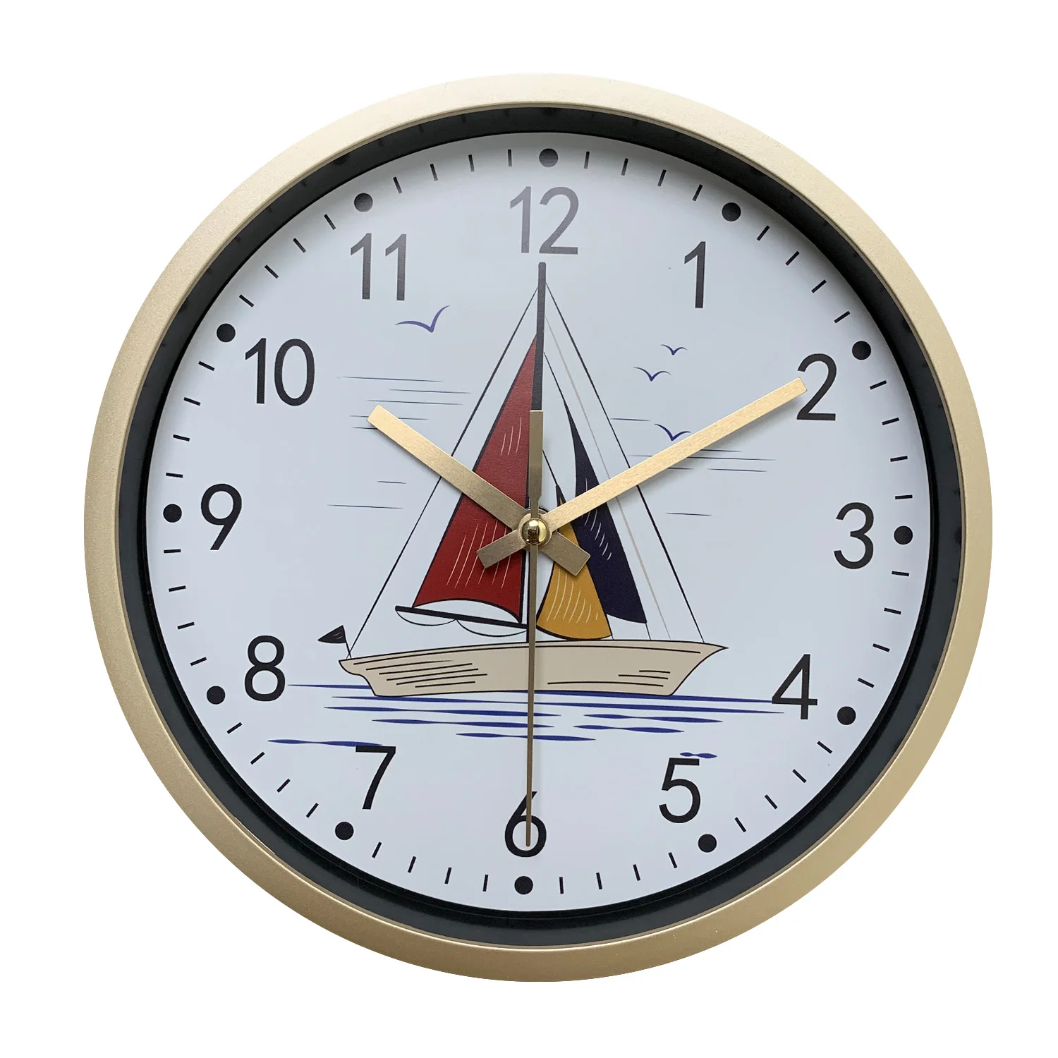 Freiheit des Meeres Segelboot Design Wanduhr, 8-Zoll-Haus stille Uhr, dekoriertes Wohnzimmer, Schlafzimmer, Höhle, Badezimmer Image