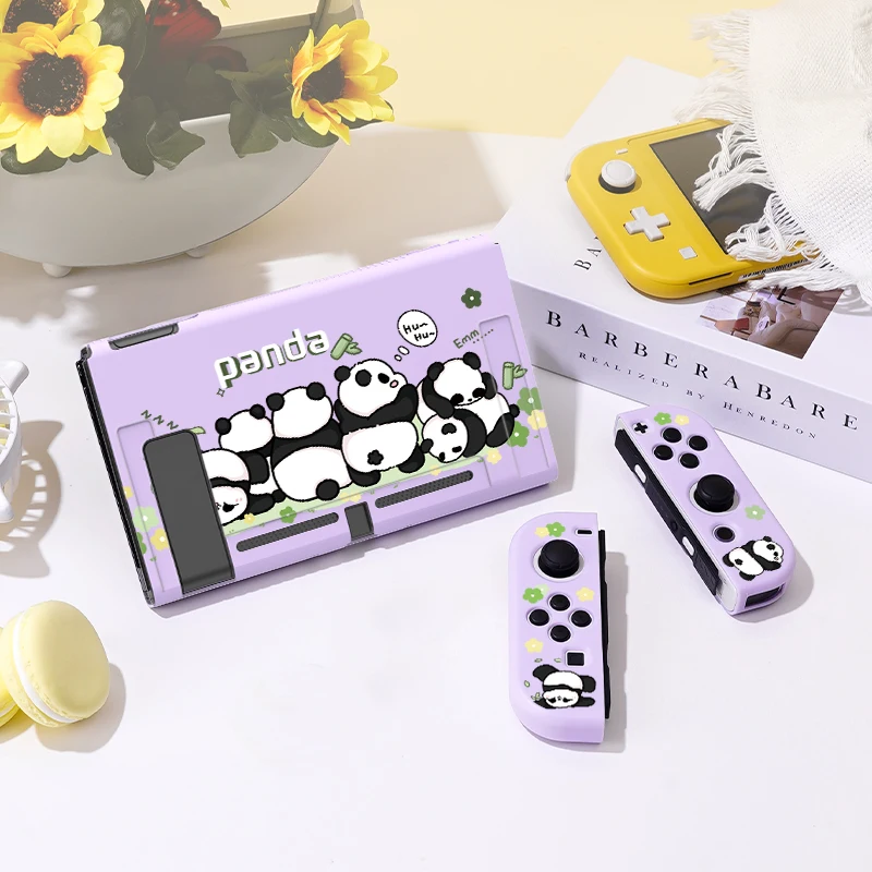 Sechs pandas schutzhülle für switch oled, weiche tpu schlanke abdeckung für nintendo switch konsole, ns spiel accessorie Image