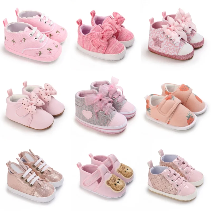 Süße rosa Thema Prinzessin Schuhe weiches Leder flache Schuhe bequeme und rutsch feste Mode Sport und Freizeit erste Wanderschuhe