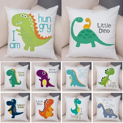 Cartoon Dinosaurier Kissen Fall für Wohnzimmer Sofa Dekoration Kawaii quadratische Kissen bezug Image