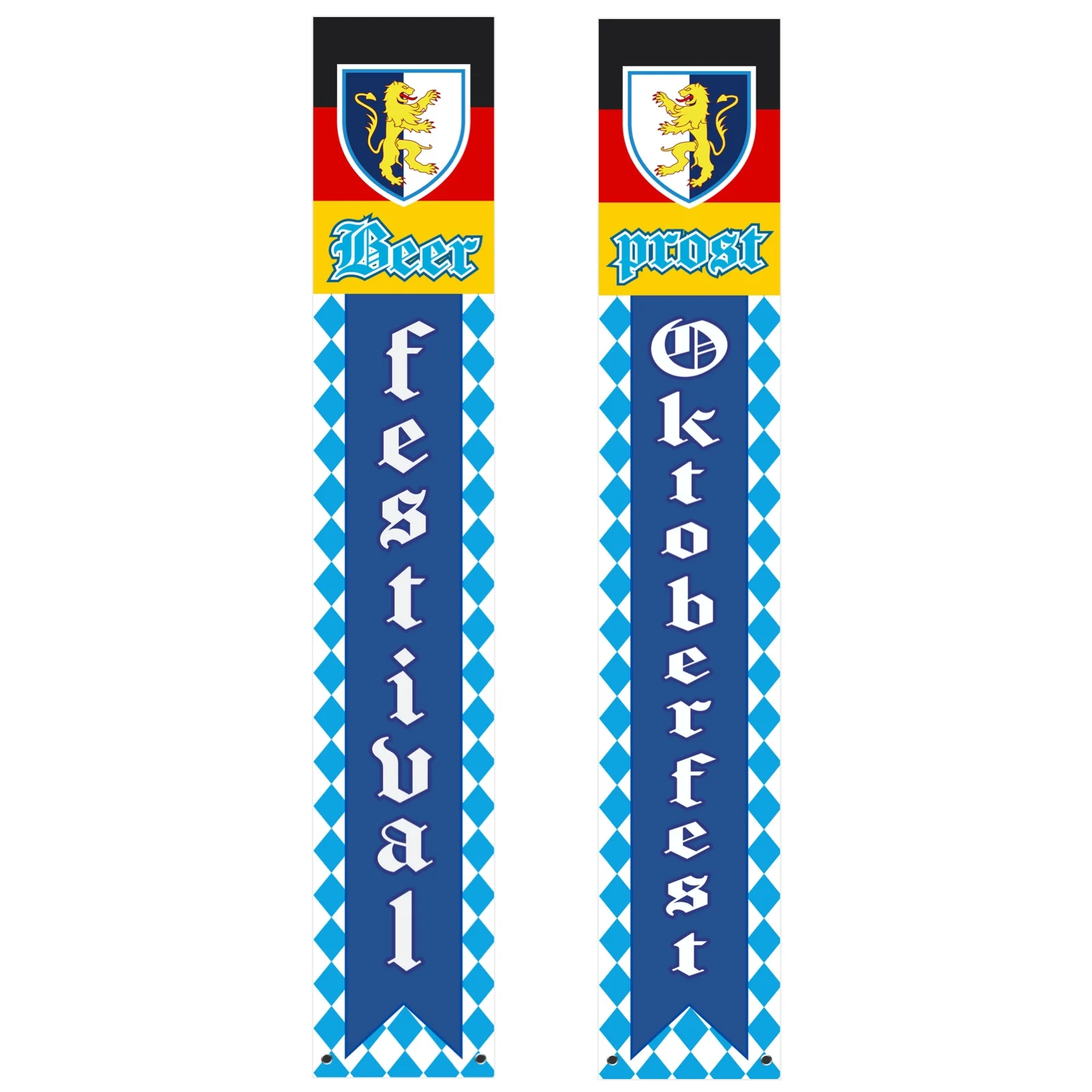 Oktoberfest Dekorationen deutsche Party Dekorationen Oktoberfest Zeichen Banner Hintergrund bayerische Check Flagge Veranda Zeichen Willkommen Banner Image