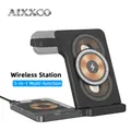 AIXXCO Supporto per caricabatterie wireless magnetico Supporto di ricarica 5 in 1 per iPhone 15 16 Pro Max/AirPods per caricabatterie rapido MagSafe