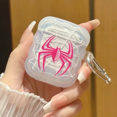 Red Spider Airpod Pro 2 Hülle Mann Schwarz und Rosenrot Kopfhörerhülle für AirPods 2 3 Pro 2. Generation Hülle Geschenk für Freunde Image