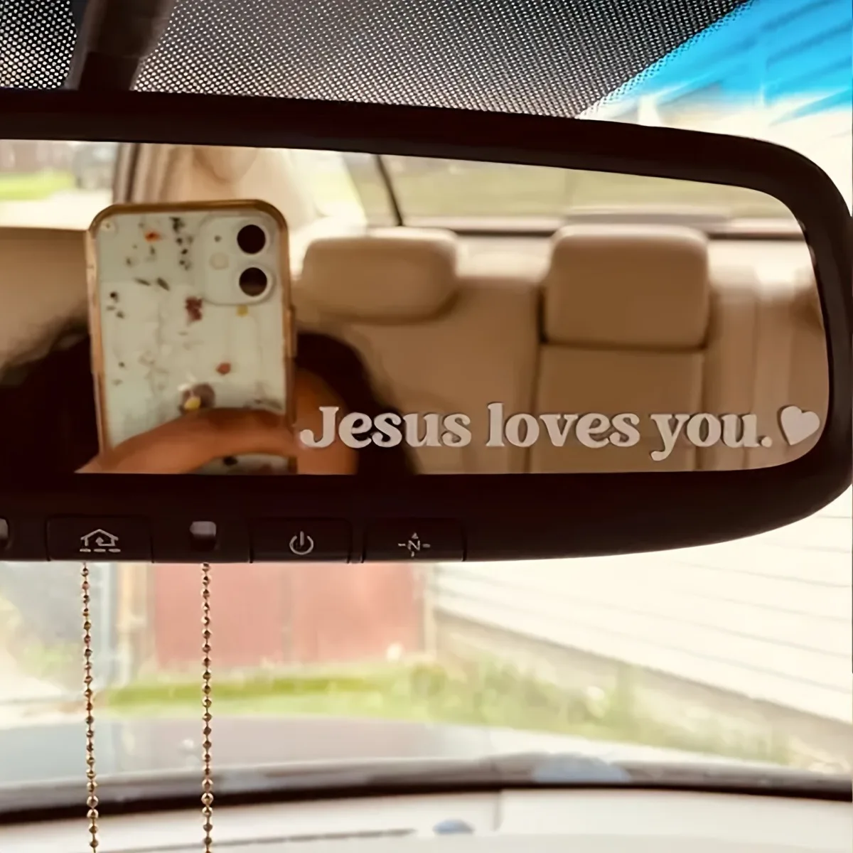 1pc "Jesus liebt dich" Auto aufkleber, Sicherheits fahr aufkleber, Auto rückspiegel aufkleber Image