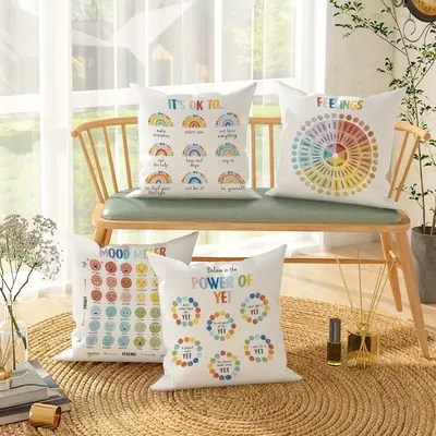 Rad der Gefühle gedruckt Kissen bezug psychische Gesundheit positive Kissen bezug für zu Hause Sofa Image