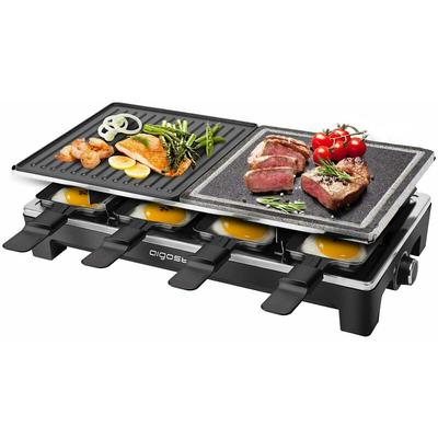 Raclette-grillplatte naturstein elektrogrill einstellbarer thermostat 1500W