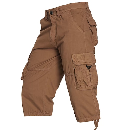 Herren Capri-Cargo-Shorts Cargo Shorts Kurze Hosen Shorts Kurze Hosen Kurze Hose für Wanderer Multi Pocket Glatt Komfort tragbar Wadenlänge Outdoor Casual Campen und Wandern Modisch Strassenmode Image