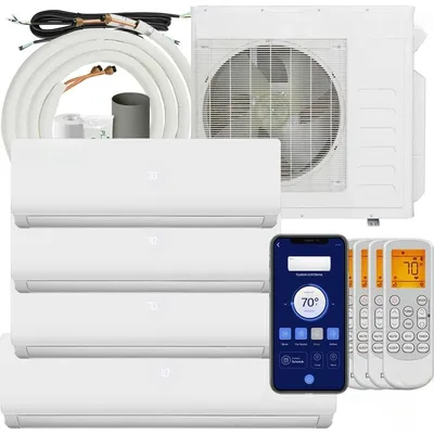 36K BTU (9K 9K 12K 18K) ODU Quad with Alexa, Wifi Energy Efficient Multi Zone Air Conditioner