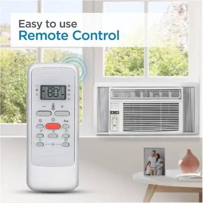 Window Air Conditioner with Remote Control, 14500 BTU, Cools Up to 700 Square Feet, White