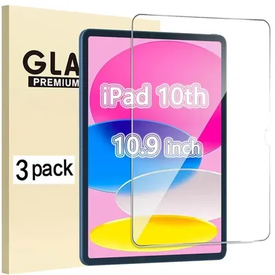 (3 Packs) Tempered Glass For Apple iPad 10 2022 10.9 10th Generation A2696 A2757 Anti-Scratch Screen