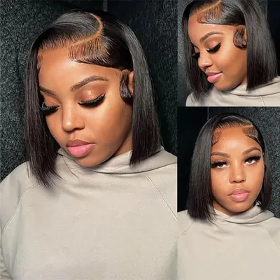 13X4 Bob Wig Bone Straight Bob Wig Lace Front Human Hair Wigs For Women Transparent Lace Frontal Wig