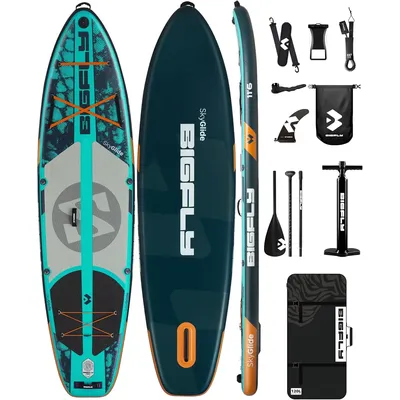 11'6×35" Inflatable Stand Up Paddle Board, Ultra Stable Wide SUP for 2+1 People/Family/Big Size,