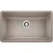 BLANCO, Truffle 441297 PRECIS SILGRANIT Super Single Undermount Kitchen Sink, 32" X 19"