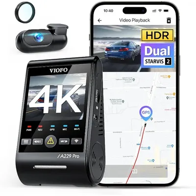 A229 Pro 4K HDR Dash Cam, Dual STARVIS 2 IMX678 IMX675, 4K+2K Front and Rear Car Camera, 2 Channel