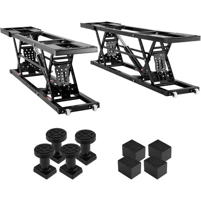 Car Lift, 25.6" Max. Height,5000 LBS Capacity Portable Car Lift, with Extended-Length Plates,