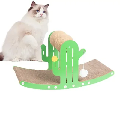 Cactus Scratching Post Cat Scratcher With Ball Indoor Pet Relaxing Toys Cat Scratch Toy Shakable For