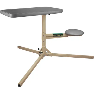 Stable Table with Ambidextrous Design, 360 Degree Rotation and Weatherproof Synthetic Top and Seat