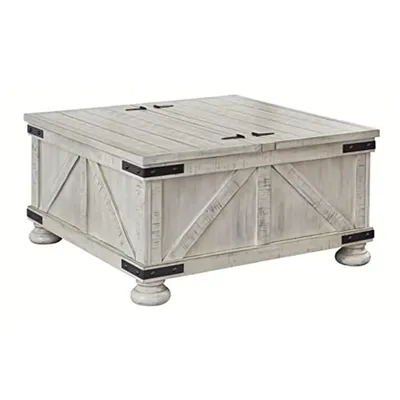 Carynhurst Casual Cocktail Table with Storage Whitewash