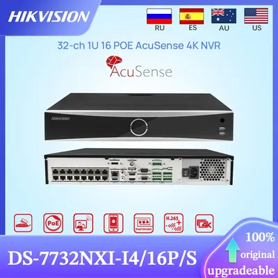 Hikvision Original 4K Network Video Recorder DS-7732NXI-I4/16P/S 32-ch 1U 16 POE AcuSense AI NVR