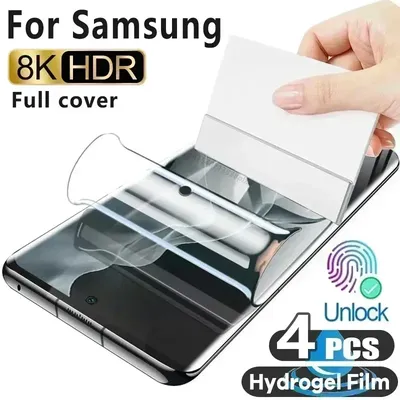 4pcs Hydrogel Film For Samsung Galaxy S24 S23 S22 S21 S20 Ultra S23 S21 S20 FE S24 Plus Screen