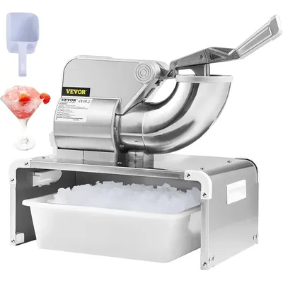 Ice Crushers Machine, 661lbs Per Hour Electric Snow Cone Maker with 4 Blades, Stainless Steel Shaved