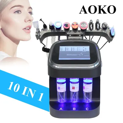 New 10 in 1 Hydro Water Oxygen Facial Machine H2O2 Small Bubble Face Cleansing Lifting SPA Machine