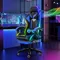 RGB Gaming Chair with Speakers Massage Computer Gaming Chair with LED Lights and Footrest High Back