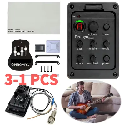 3-1PCS Plastic Guitar Pickup For 301 Guitar Preamp with Tuner Presys Equalizer Guitar Tuner Guitar