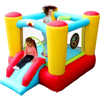 Bounce House Slide, Kids Jumping Castle with Blower, 100x77x63 Inch Bouncy Castle