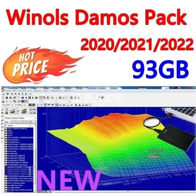 Neueste winols 4,7 93gb winols damos big pack (neu) 1,61 1,2 5,3 ecm titan mit immo service tool