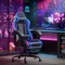 Gaming chair, ergonomic, gaming chair with footrest and massage lumbar support, height-adjustable,