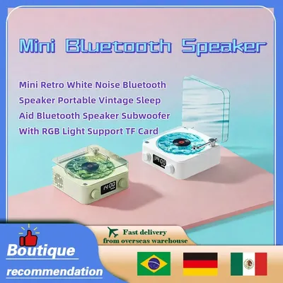 Mini Retro White Noise Bluetooth Speaker Portable Vintage Sleep Aid Bluetooth Speaker With RGB Light