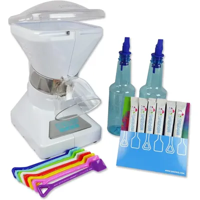 - Little Snowie Max Snow Cone Machine - Premium Shaved Ice Maker, With Powder Sticks Syrup Mix,