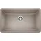 BLANCO, Truffle 441297 PRECIS SILGRANIT Super Single Undermount Kitchen Sink, 32" X 19"