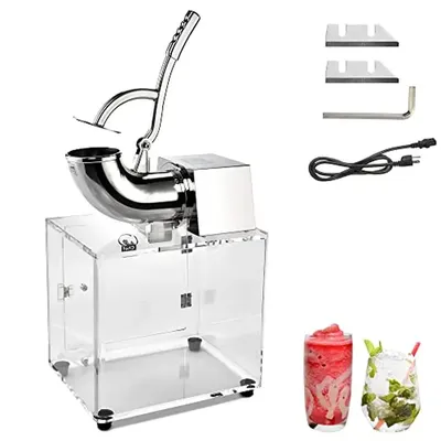 Electric Snow Cone Machine Slush Maker Ice Shaver Crusher Dual Blades 250w 440lbs Commercial Home