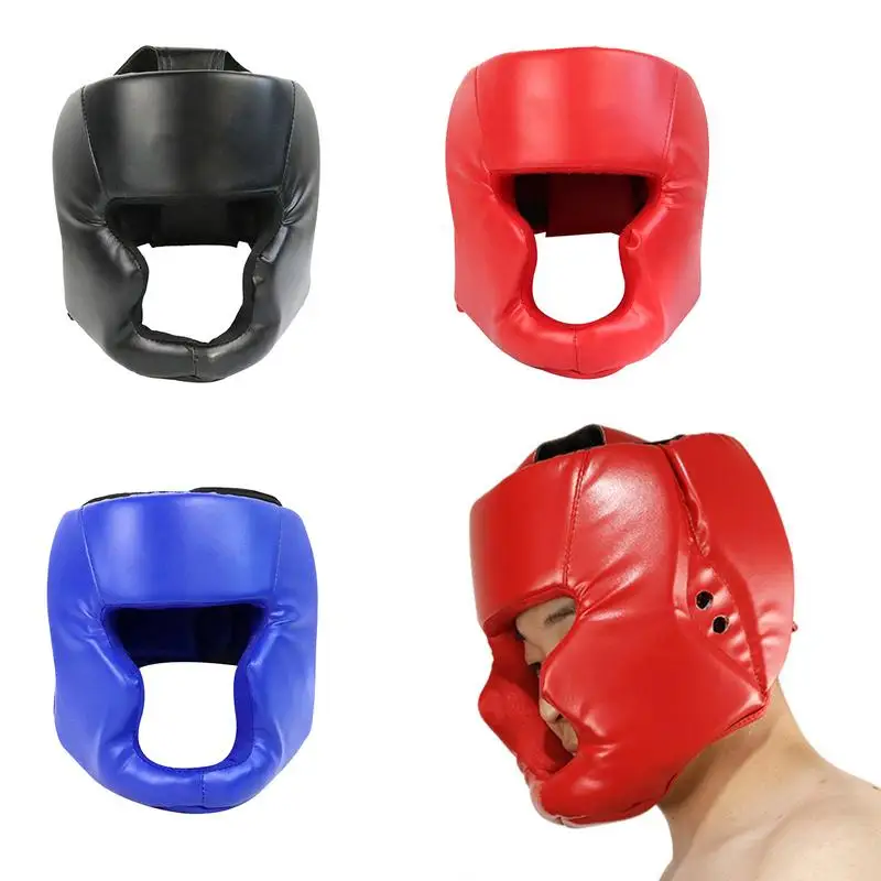 1pc Full-covered Pu Boxing Helmet Kids Adults Muay Thai Training Sparring Boxing Headgear Gym Equipment Taekwondo Head Guard