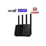 Asus RT-BE92U Wi-Fi 7 IEEE 802.11 a/b/g/n/ac/ax/be Ethernet Wireless Router - Tri Band - 2.40 GHz ISM Band - 6 GHz UNII Band - 5 x Antenna(1 x Internal/4 x External) - 1.18 GB/s Wireless Speed - 3 ...