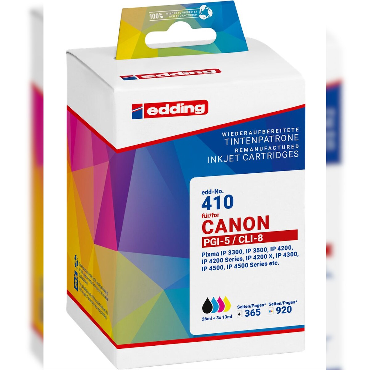 edding Tintenpatrone ersetzt Canon PGI-5/CLI-8 black + colour Multipack 4 Image