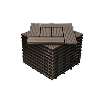 44er Set WPC Terrassenfliesen Balkonfliese Holz Klickfliese Mosaik 30x30cm 4m²